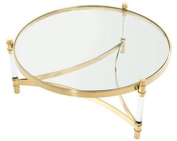 Casa Padrino Couchtisch Couchtisch / Wohnzimmertisch Gold Ø 104 x H. 43 cm - Luxus Wohnzimmermöbel