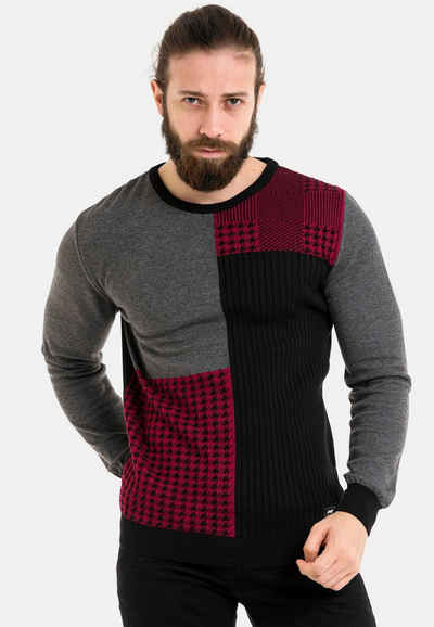 Cipo & Baxx Strickpullover mit modischem Strick-Look