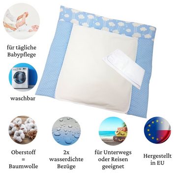 Babymajawelt Wickelauflage Wickelauflage Set 3 Teile BiG Dream - Super Soft 70 x 75 cm (3-tlg., Stoffwickelauflage inkl. 2x wasserfeste, abnehmbare Frotteebezüge), Made in EU, Waschbar, Weich, Modern, Baumwolle