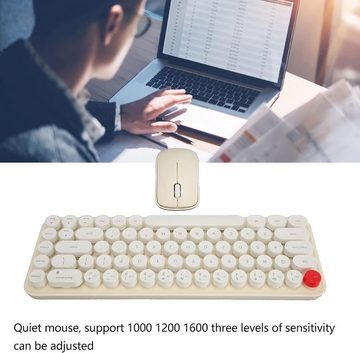 Topiky Effiziente Shortcuts und Retro-Design mit Dot Keycaps Tastatur- und Maus-Set, Effizienz Stabile 2,4-G-Verbindung Energiespar-Technologie Vielseitige