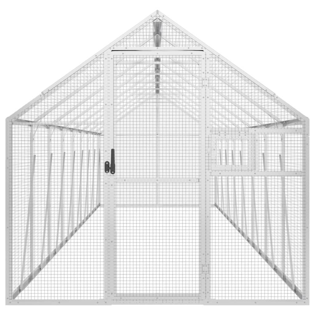 vidaXL Voliere, Silbern 1,79x8x1,85 m Aluminium