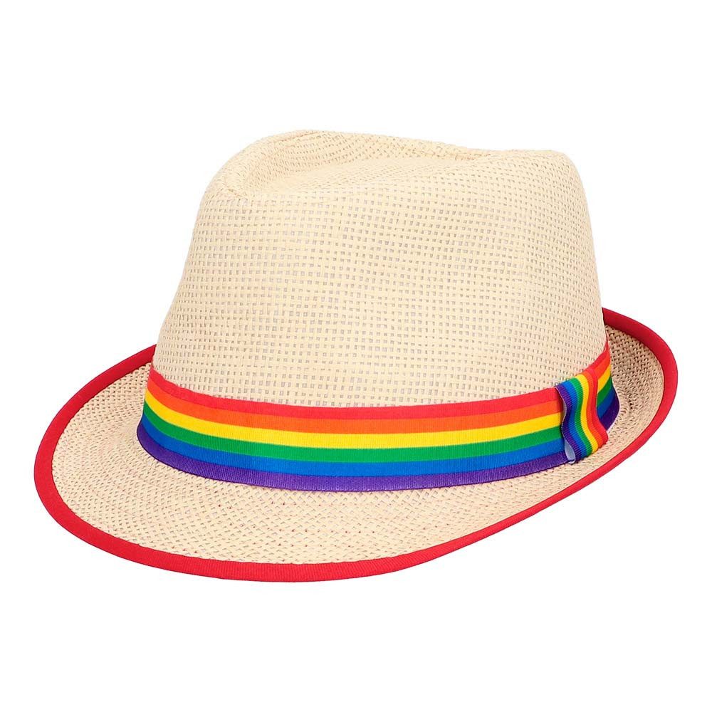 Boland Kostüm Strohhut Regenbogen Pride