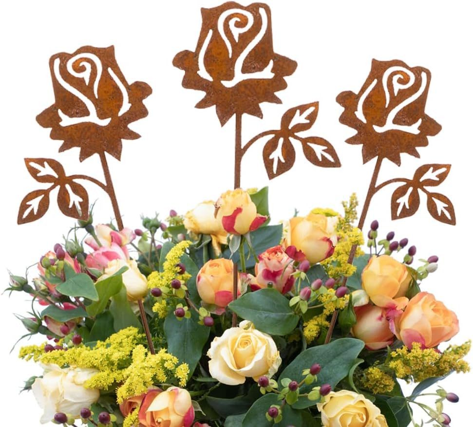 LB H&F Lilienburg Dekofigur 3er SET Dekofigur Geschenk Mutter Mama Muttertag Geburtstag Ideen Rose (Hochzeit Valentinstag Valentinsgeschenk Mama Mutter Freundin Blumenstecker Topfstecker Gartendeko Jahrestag modern Edelrost Blume Blumen Sohn Geschenkidee Liebe Rost Weihnachten Gartendeko Tischdeko Fensterdeko Rostdeko Rost basteln diy Aufsteller Blumenstecker Blumenstab Gartenstecker Mitbringsel Blumendeko, Geburtstagsgeschenk 40 50 60 70 80 90 100 Mamatag Dekofigur, Muttertagsgeschenk Frau Garten Rosen Blumenstrauss Figur von Tochter)
