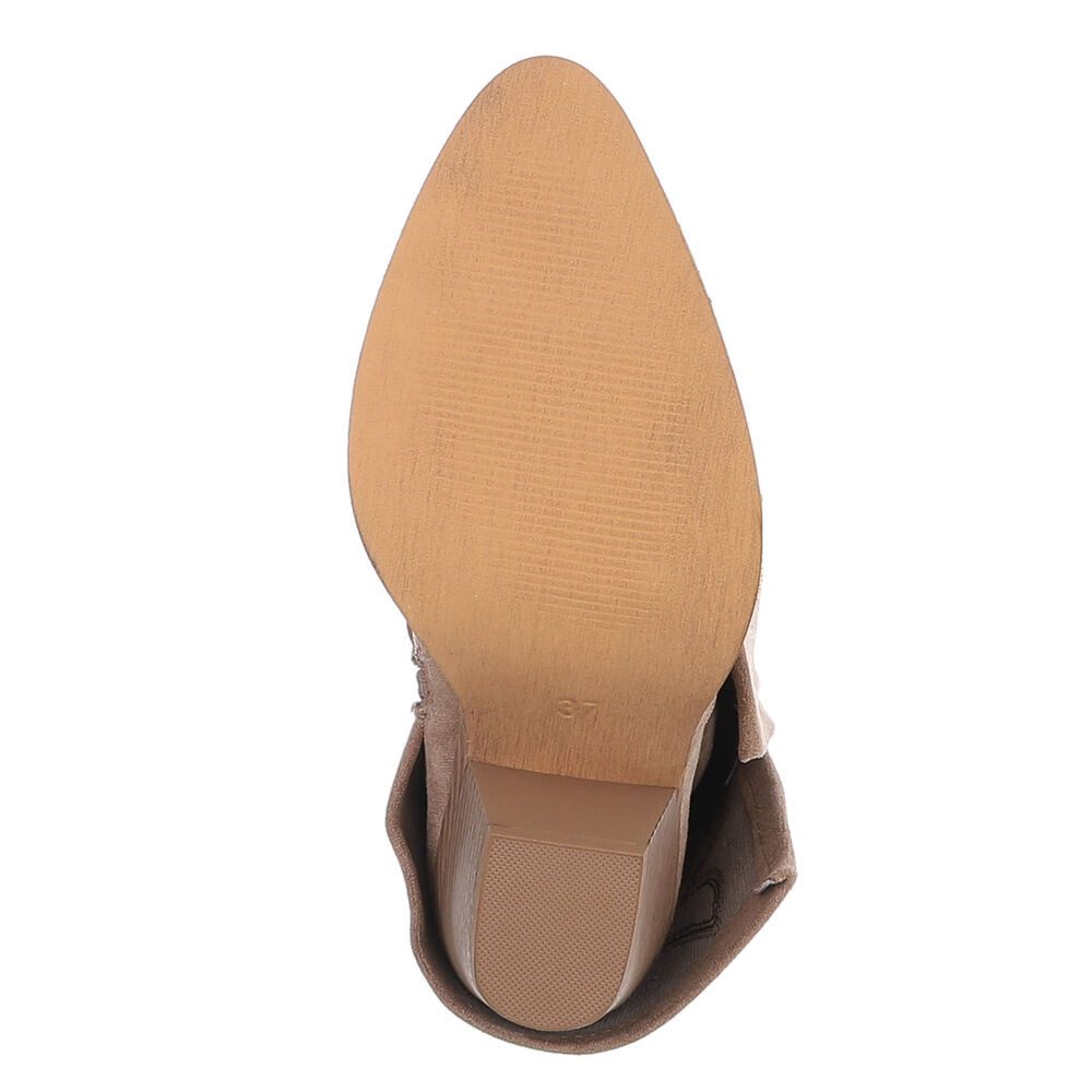 Ital-Design Western-Stiefel mit Details für Damen, vielseitig einsetzbar Westernstiefel (90726923) Blockabsatz Stiefel in Hellbraun