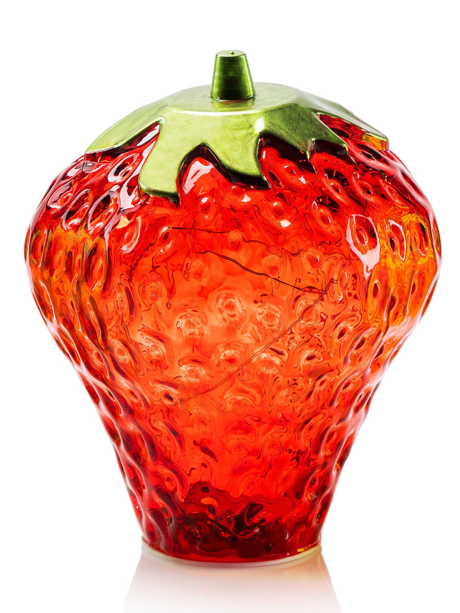 Dekorieren macht glücklich LED-Dekofigur LED Deko "Fresa" als Erdbeere, mit 15 Micro-LEDs, Timerfunktion (1 St), warmweißes Licht – dekoratives Wohnaccessoire in Rot-Grün