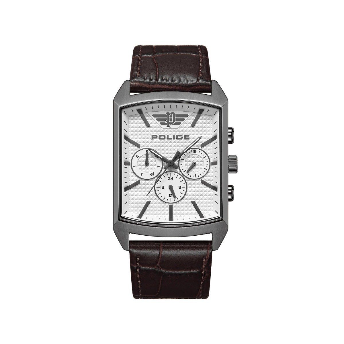 Quarzuhr Police PEWJF2204802 Herren-Uhr Saleve Analog Quarz Leder-Armband