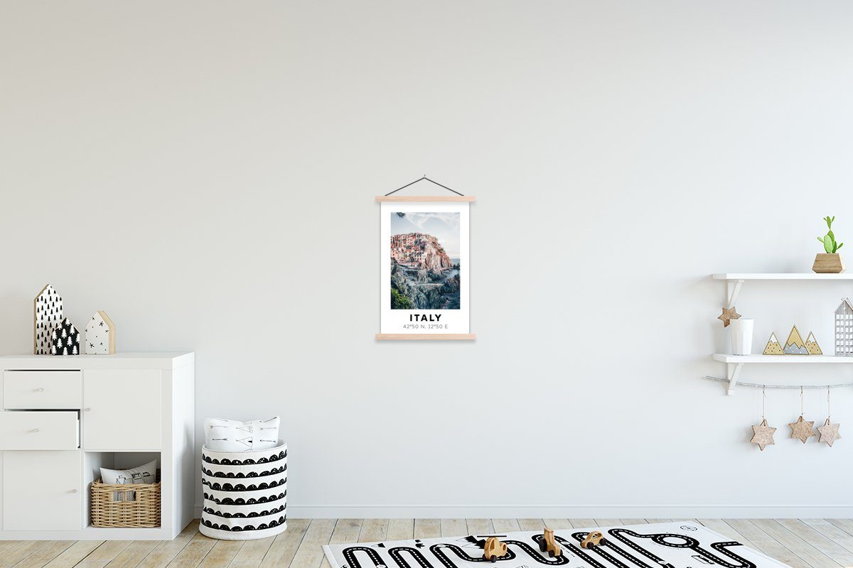 MuchoWow Poster Cinque Terre - Amalfi - Italien - Sommer, (1 St), Posterleiste, Textilposter für Wohnzimmer, Bilderleiste, Magnetisch