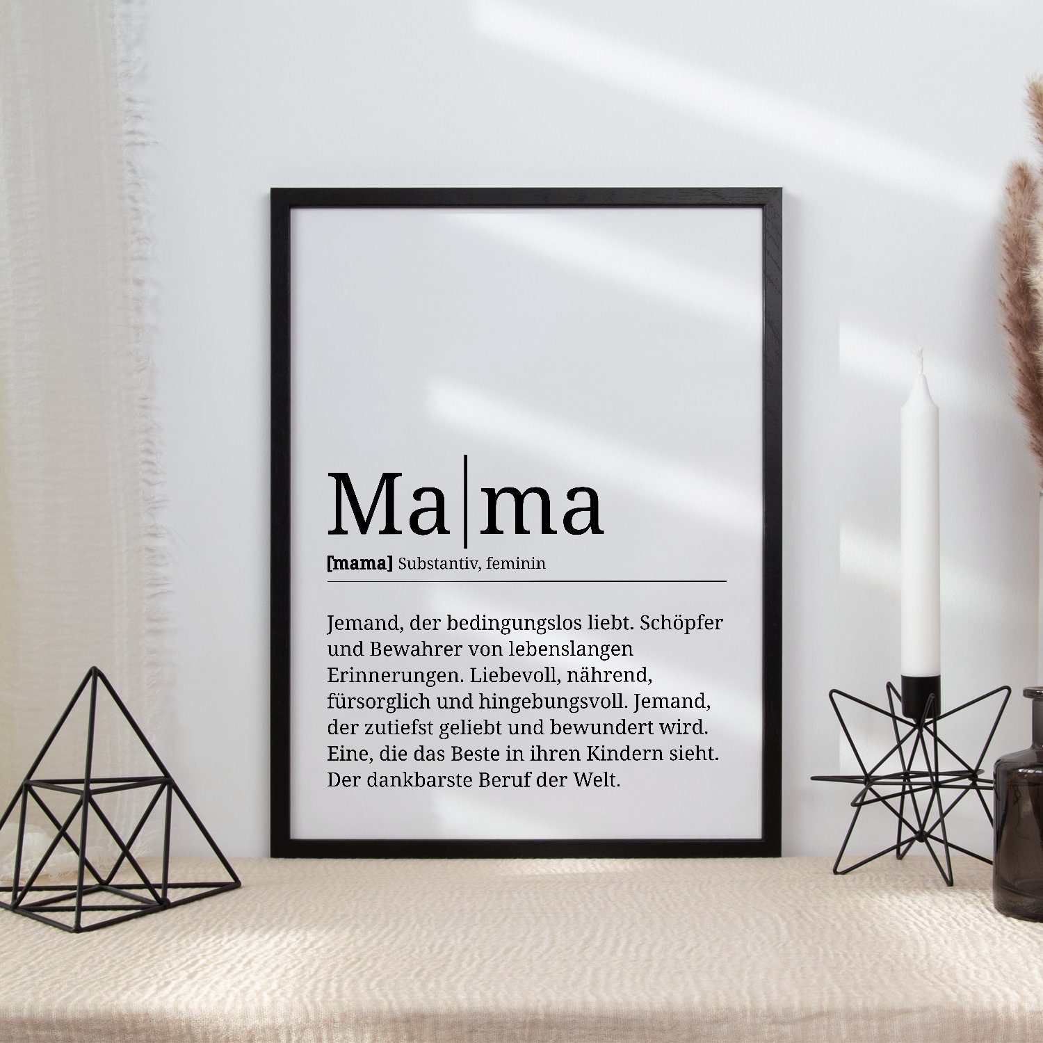 Definition Geschenk Tigerlino Geburtstag Muttertag Poster Mama Wandbild