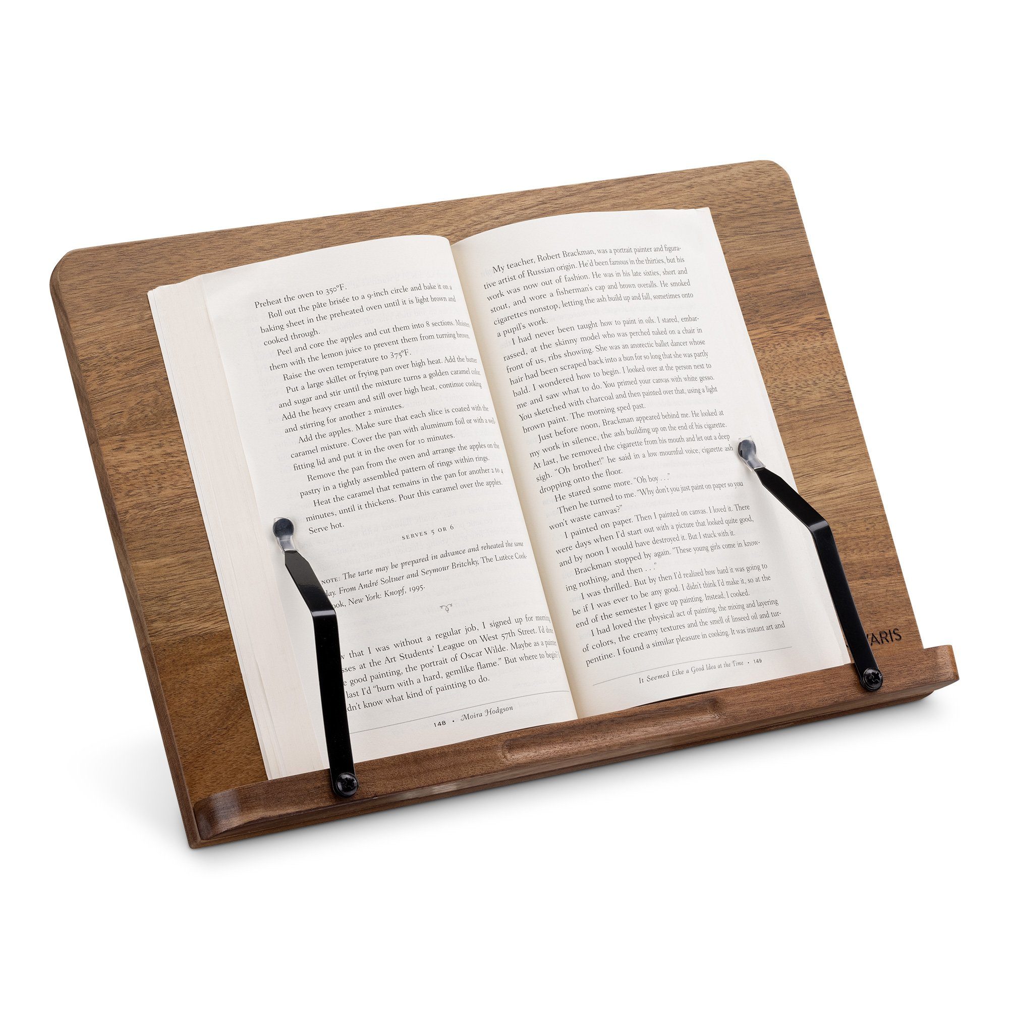 Buchstütze Buchständer iPad - 34x24cm - aus Akazienholz - für Küche Schreibtisch