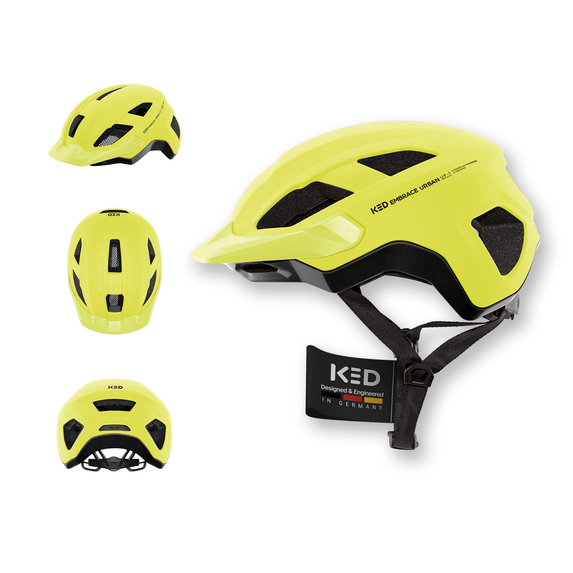 KED Fahrradhelm KED Embrace Urban UF-1 Unisex Fahrradhelm, Mit In-Mold Technologie Für Alltag, Pendeln Und Freizeit