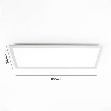 Lindby LED Deckenleuchte Livel, dimmbar, LED-Leuchtmittel fest verbaut, Farbwechsel warmweiß / tageslicht, Modern, PMMA, Aluminium, weiß, silber, 1 flammig, inkl.