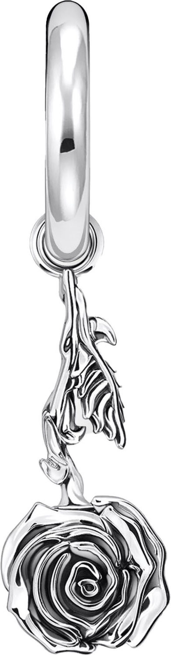 THOMAS SABO Single-Creole Einzel-Creole mit abnehmbaren Anhänger Midnight Rose