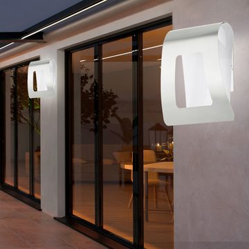 EGLO Außen-Wandleuchte, Leuchtmittel inklusive, Warmweiß, Design LED Außen Wand Leuchte Grundstück Edelstahl Strahler Garten