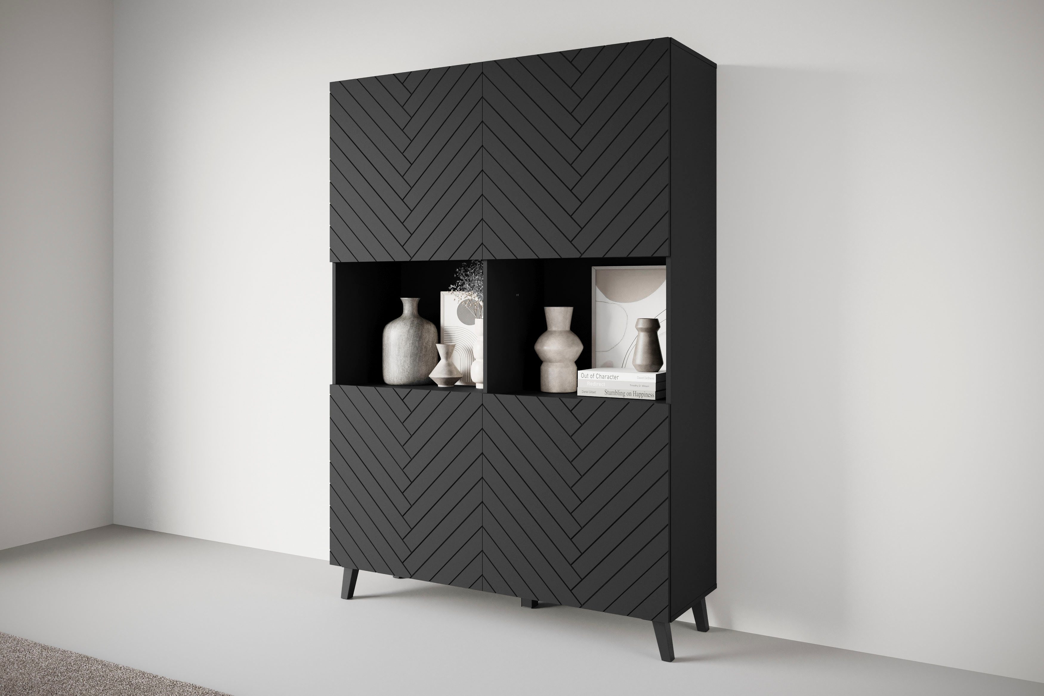 INOSIGN Highboard PHUKET (1 St), Moderne Hochkommode ohne Griffe mit 10 Fäc günstig online kaufen