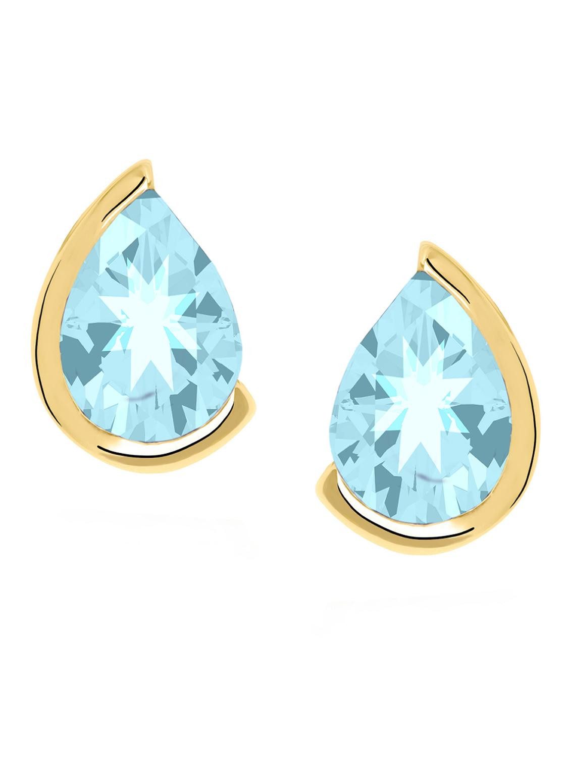 My Gold Paar Ohrstecker Damen Ohrringe Gold 585 Blautopas (14 Karat) - Mary günstig online kaufen