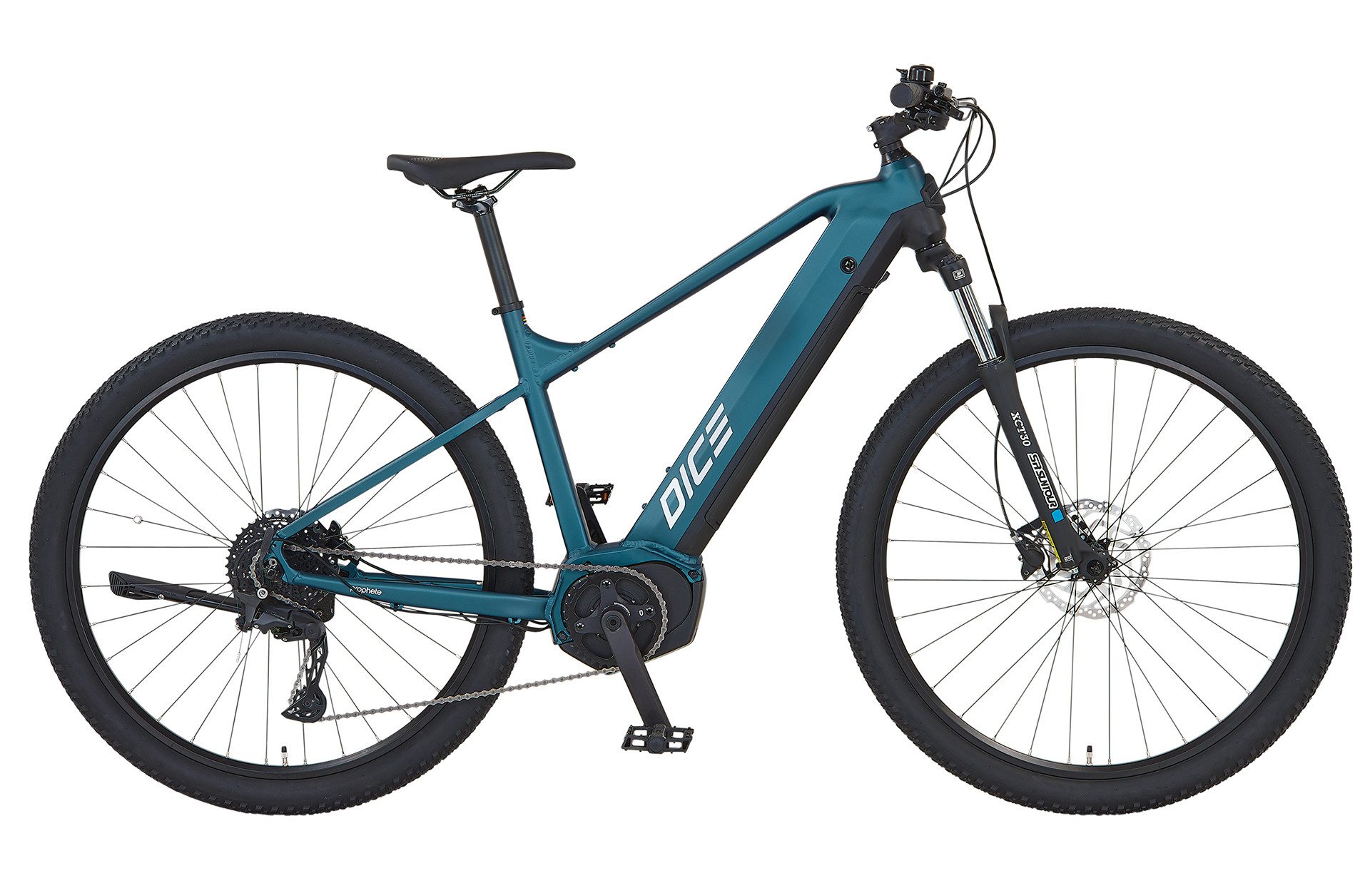 Prophete E-Bike Mountainbike Dice 3.8, 10 Gang Shimano Cues Schaltwerk, Kettenschaltung, Mittelmotor, 540 Wh, Pedelec, Elektrofahrrad für Damen und Herren, MTB