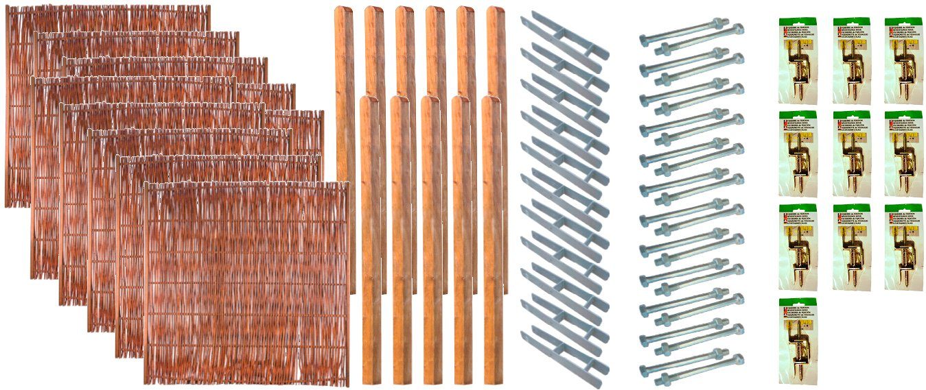 Tetzner & Jentzsch Weidenzaun Fontana 8, (Set), 10 Elemente, LxH: 1899x180 cm