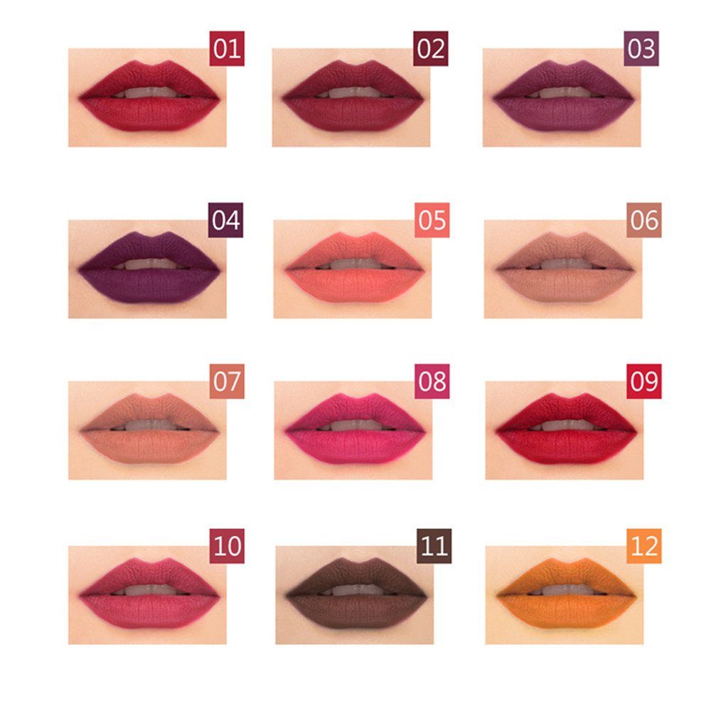 Pencil Lippenkonturenstift,Matte Farben Lipliner Lippen, XDeer Lipliner Liner Set,12 Makeup,Lip