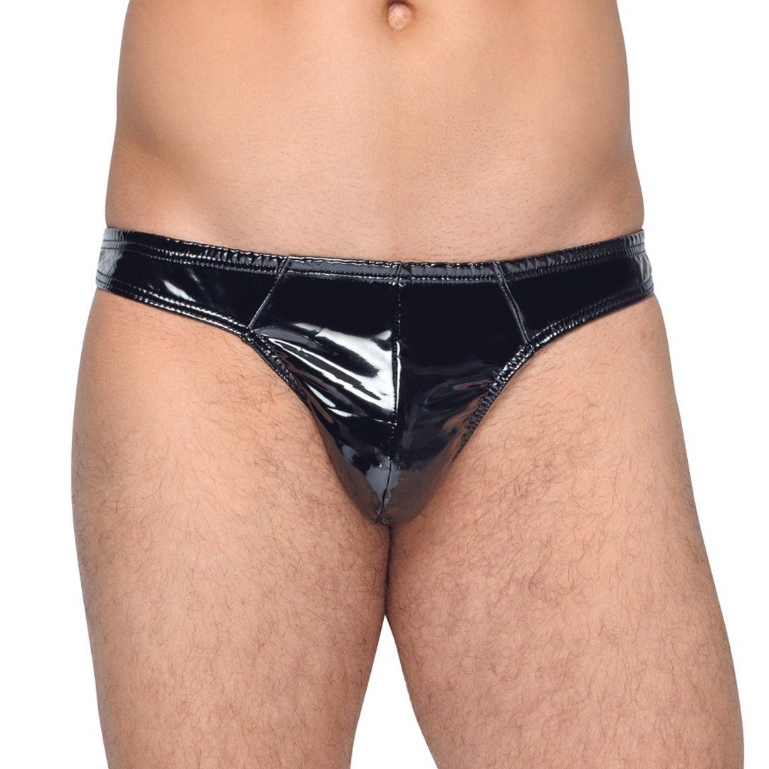 String Lack-String für Männer - schwarz