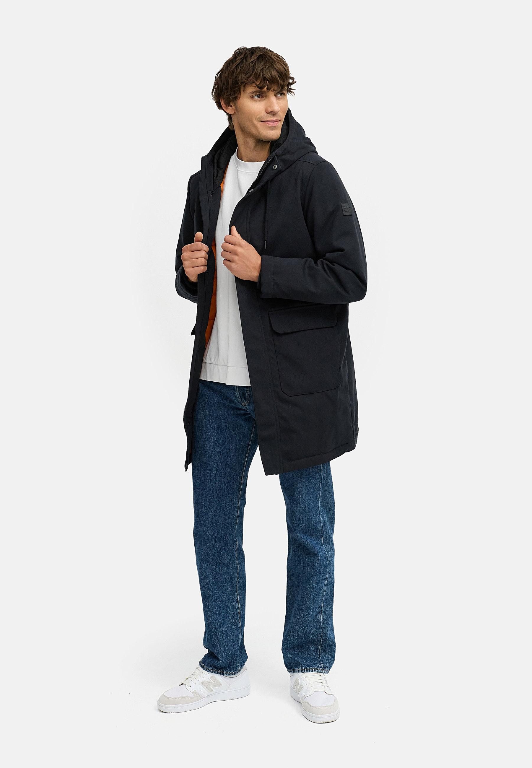 Ragwear Wintermantel Mr Them Long lange wasserdichte Herren Winterjacke mit Kapuze
