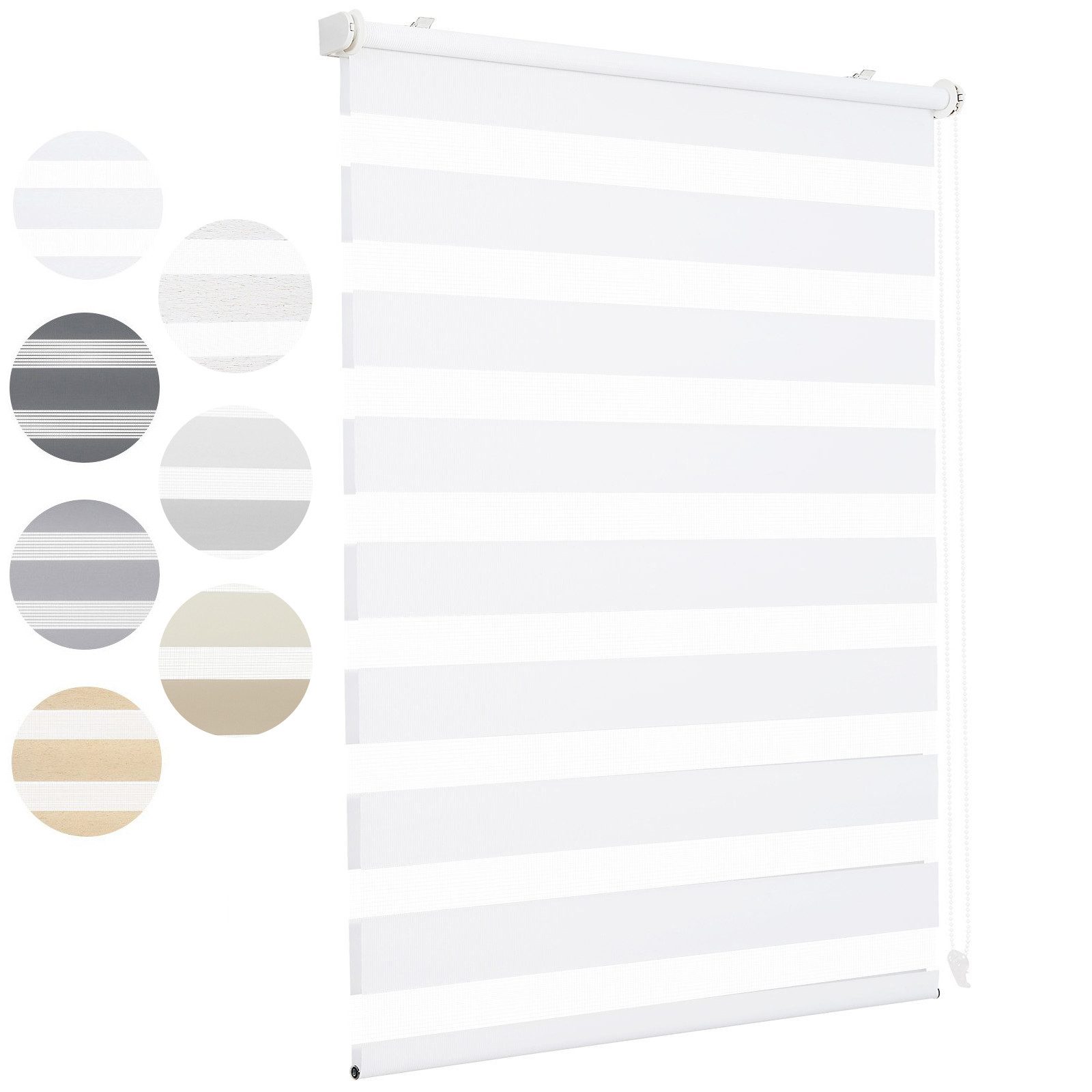 Doppelrollo Duo Rollo Klemmfix ohne Bohren für Fenster Роллы Jalousie Faltrollo, Sekey, freihängend, Klemmträger, Montage mit oder ohne Bohren möglich