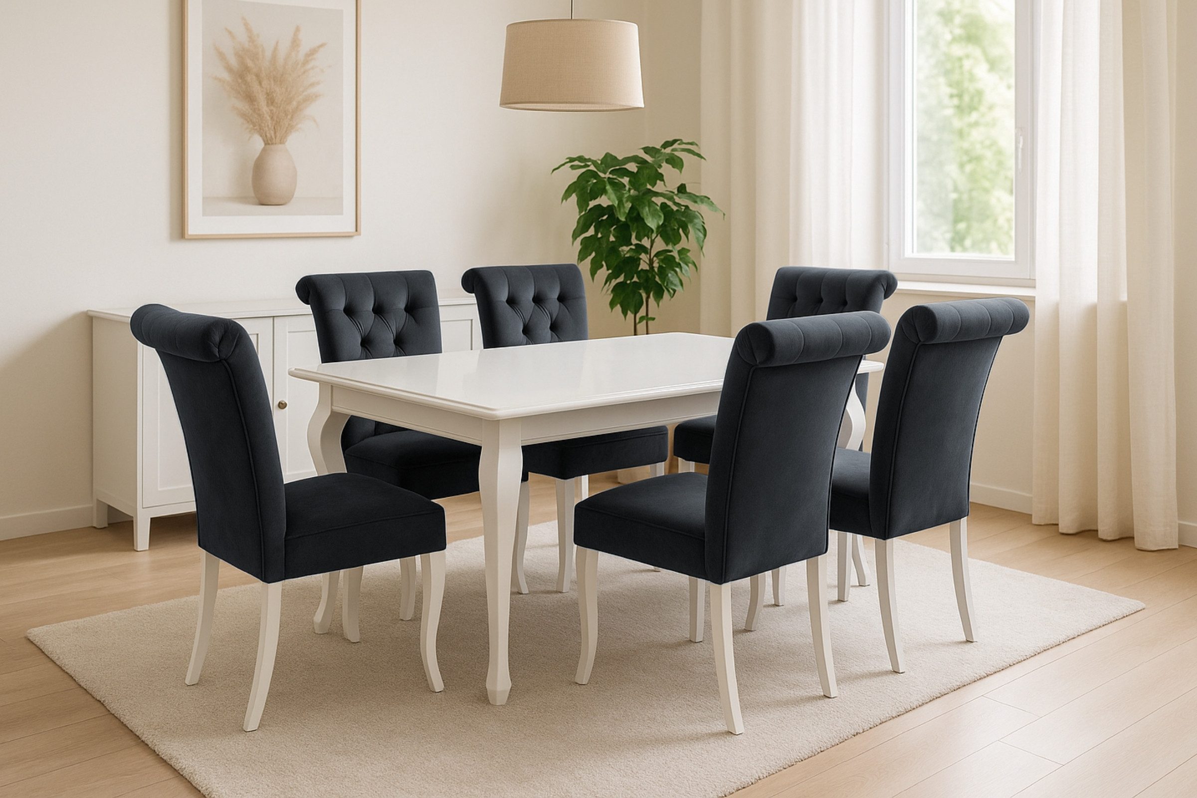 Deine Möbel 24 Essgruppe LUISE Tischgruppe Glamour Tisch mit 4 / 6 Stühlen günstig online kaufen