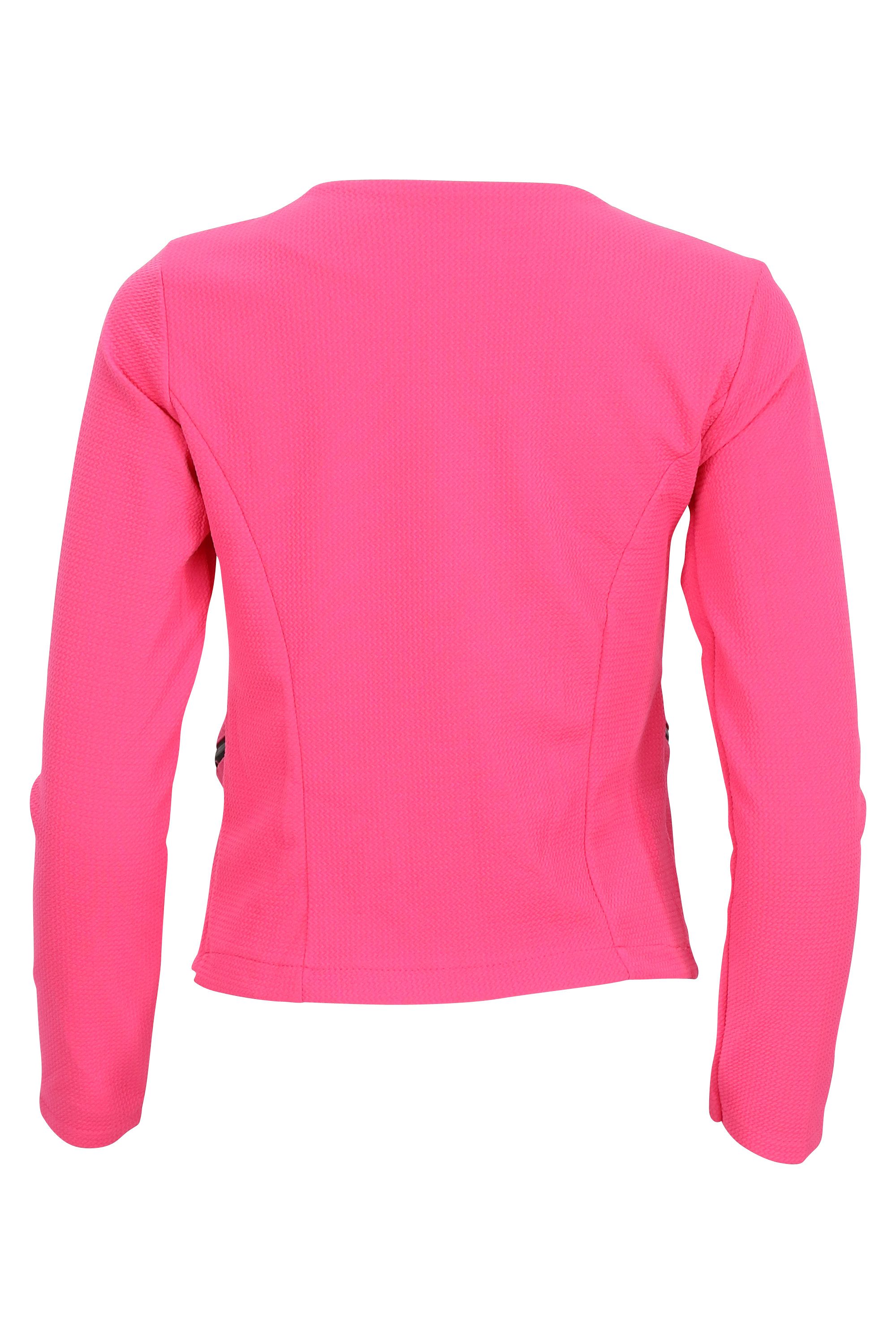 malito more than fashion Jackenblazer malito Damen Blazer ohne Kragen, Sakko im Basic Look, Kurzjacke mit Sweatblazer im Basic-Look