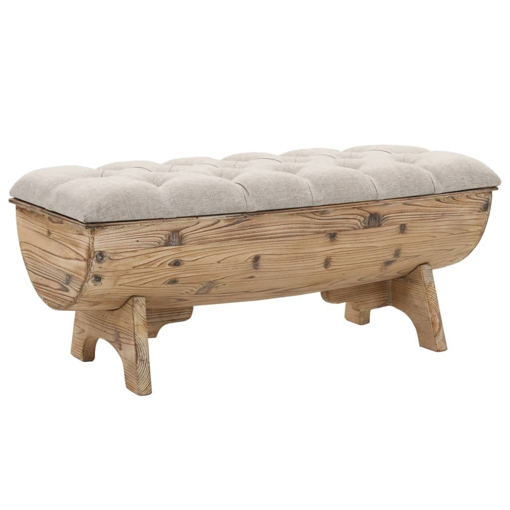 Gartenstuhl Sitzbank mit Stauraum 103 x 51 x 44 cm aus Massivholz und Stoff