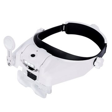 yozhiqu Lupenbrille Kopflupe mit 31 Vergrößerungen und drei LED-Leuchten, 1-tlg., Lange Standby-Zeit, geeignet für ältere Menschen mit Alterssichtigkeit