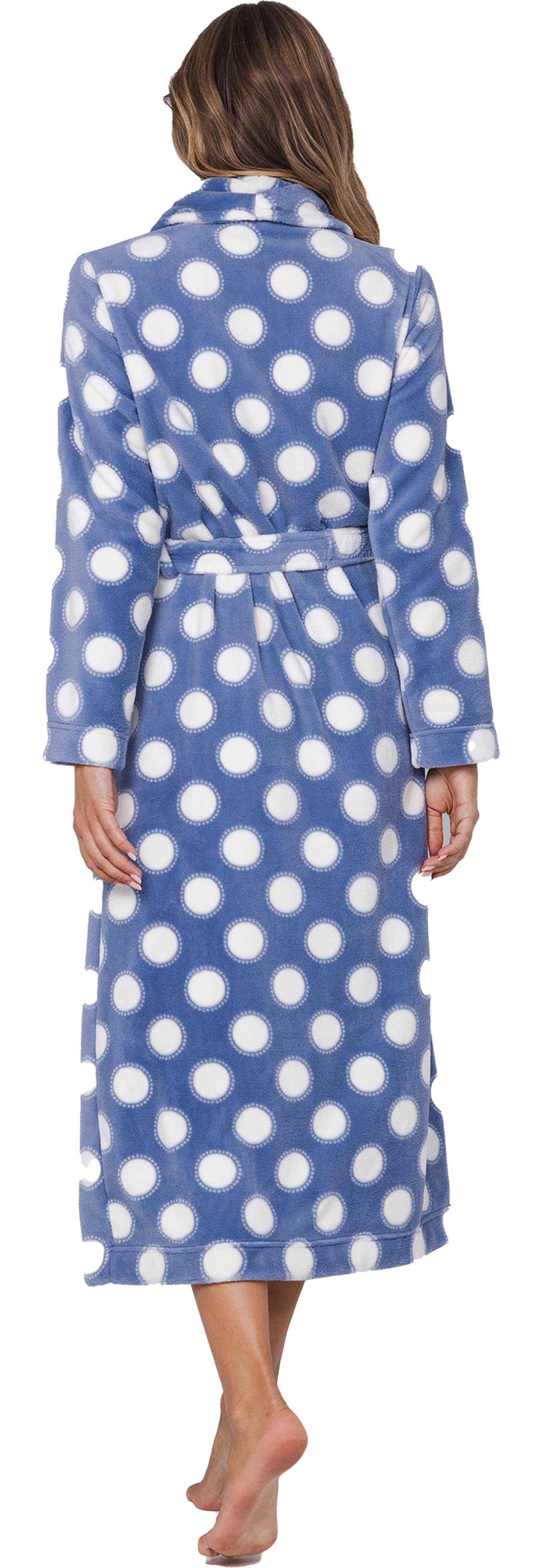 Pastunette Damenbademantel Damen Morgenmantel Fleece Qualität, lang, Polyester, Schalkragen, Gürtel, Modisches Design