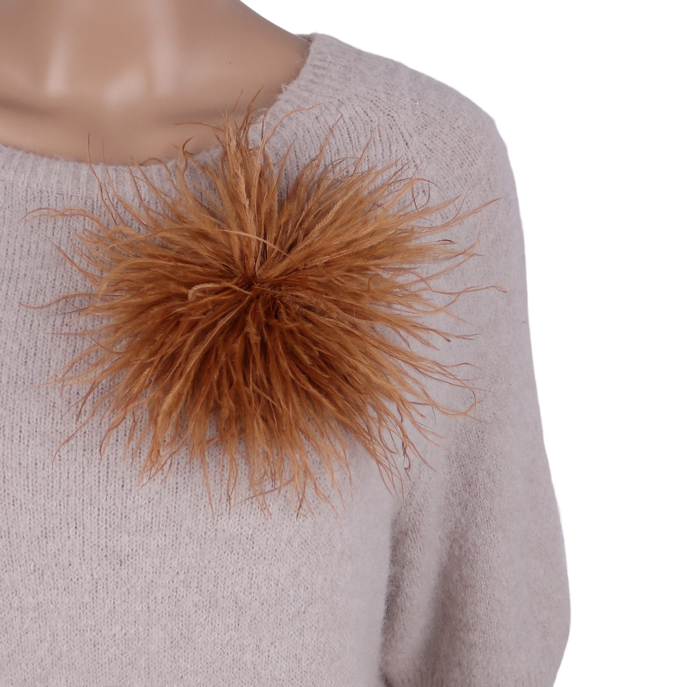 MIRROSI Brosche Edler Federbrosche, Feder-Anstecker im Boho-Vintage Stil, Ausgestattet mit Clip und Anstecknadel für sicheren Halt