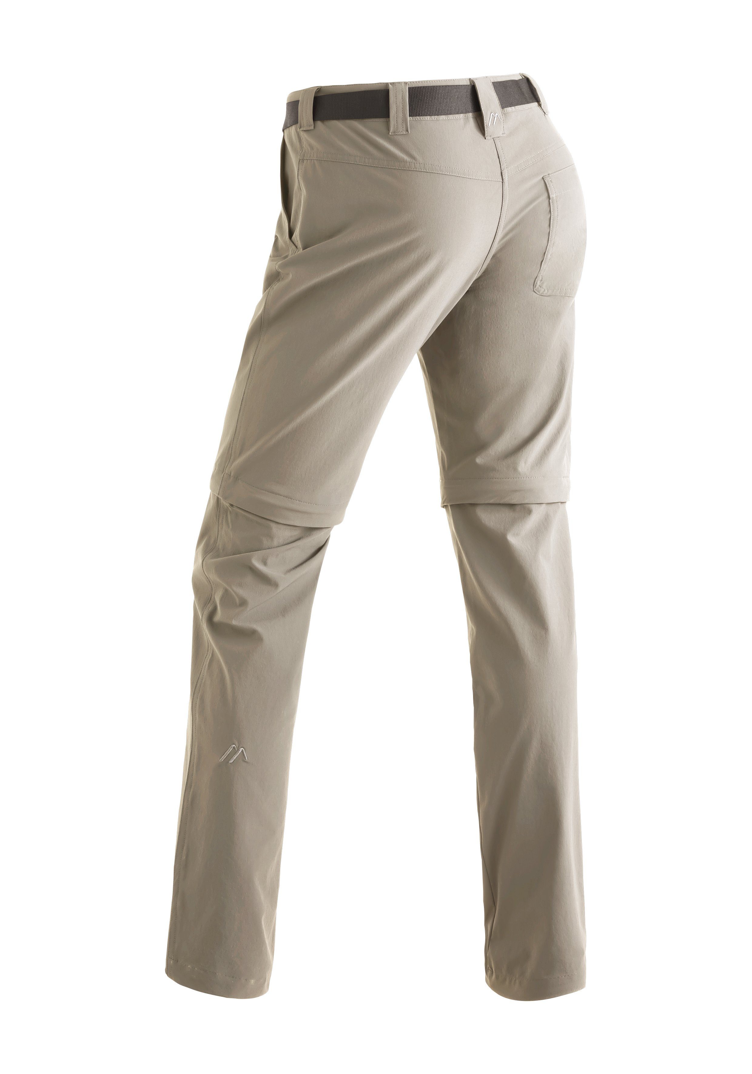 Maier Sports Funktionshose Inara slim zip Damen zipp-off Wanderhose, atmungsaktive Outdoor-Hose beige | 