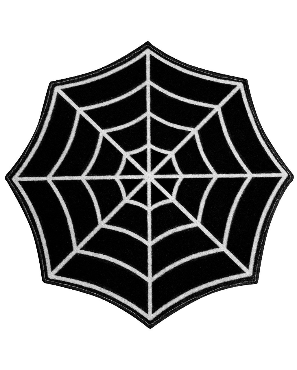 Horror-Shop Teppich Schwarz-Weißer Spinnennetz Teppich