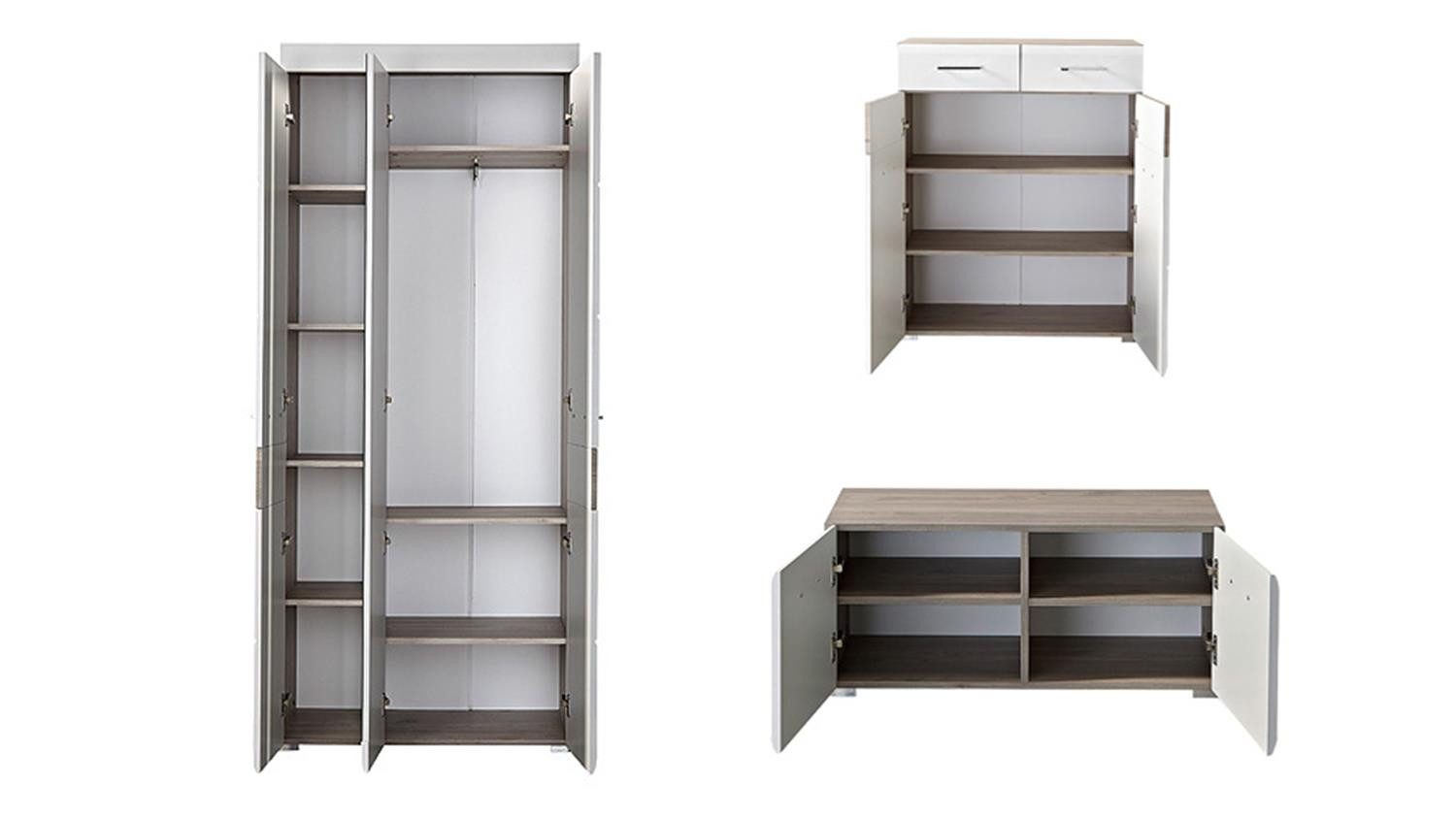 Innostyle Garderoben-Set Garderobenset 5 teilig Funny weiß Silbereiche Spie günstig online kaufen