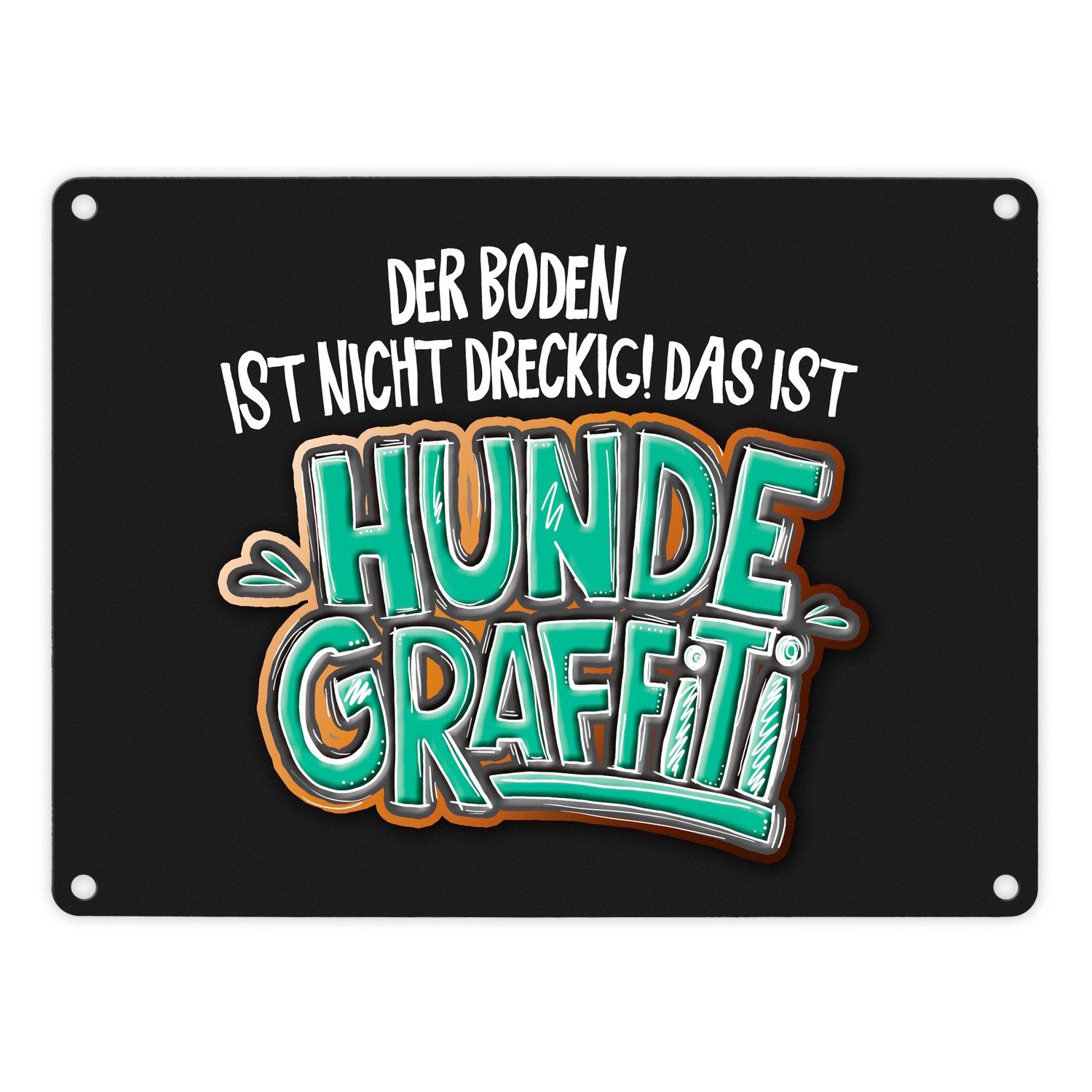 Metallschild Hundegraffiti Metallschild Hund Hunde Kunst Wohnung Haus Türe Boden