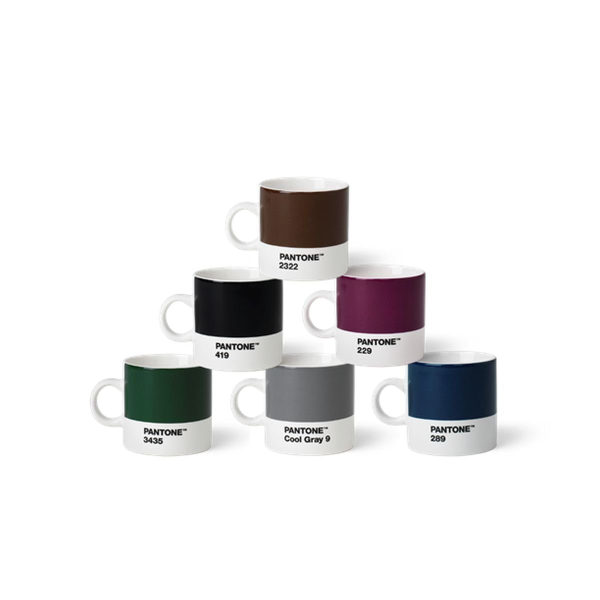 Pantone Universe Espressotasse Set Natur-Farben, Porzellan, 6-teilig