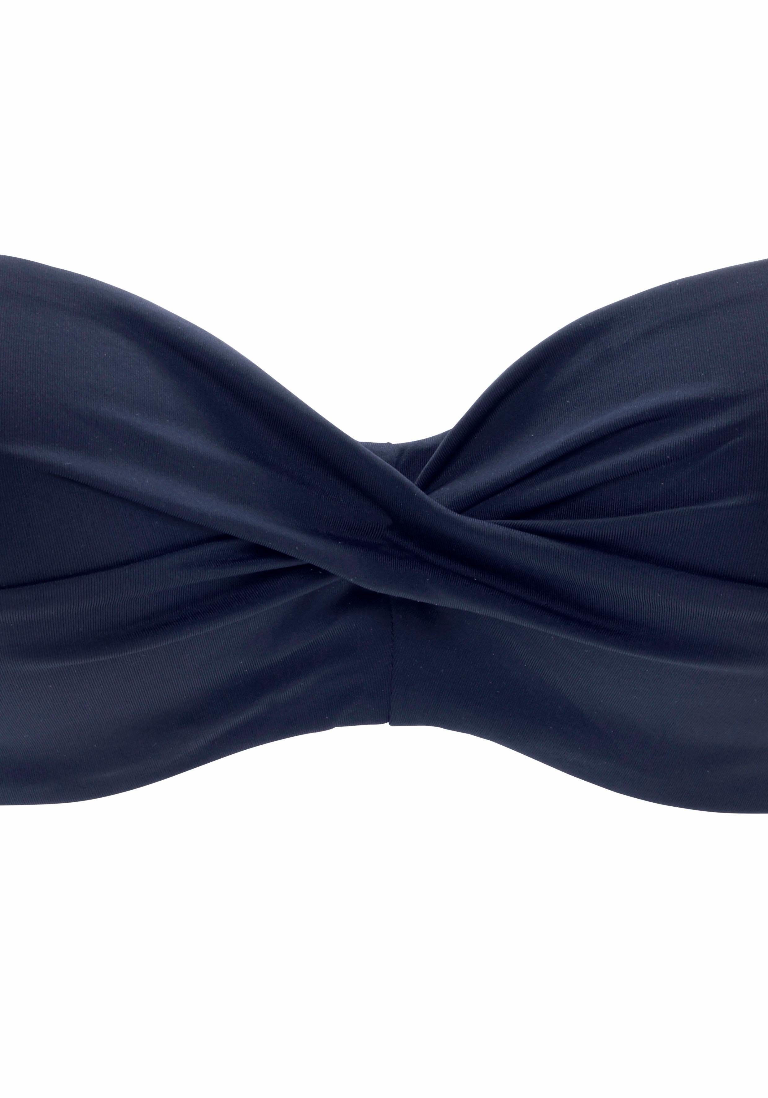s.Oliver Bandeau-Bikini-Top Spain, in unifarben mit Wickeloptik
