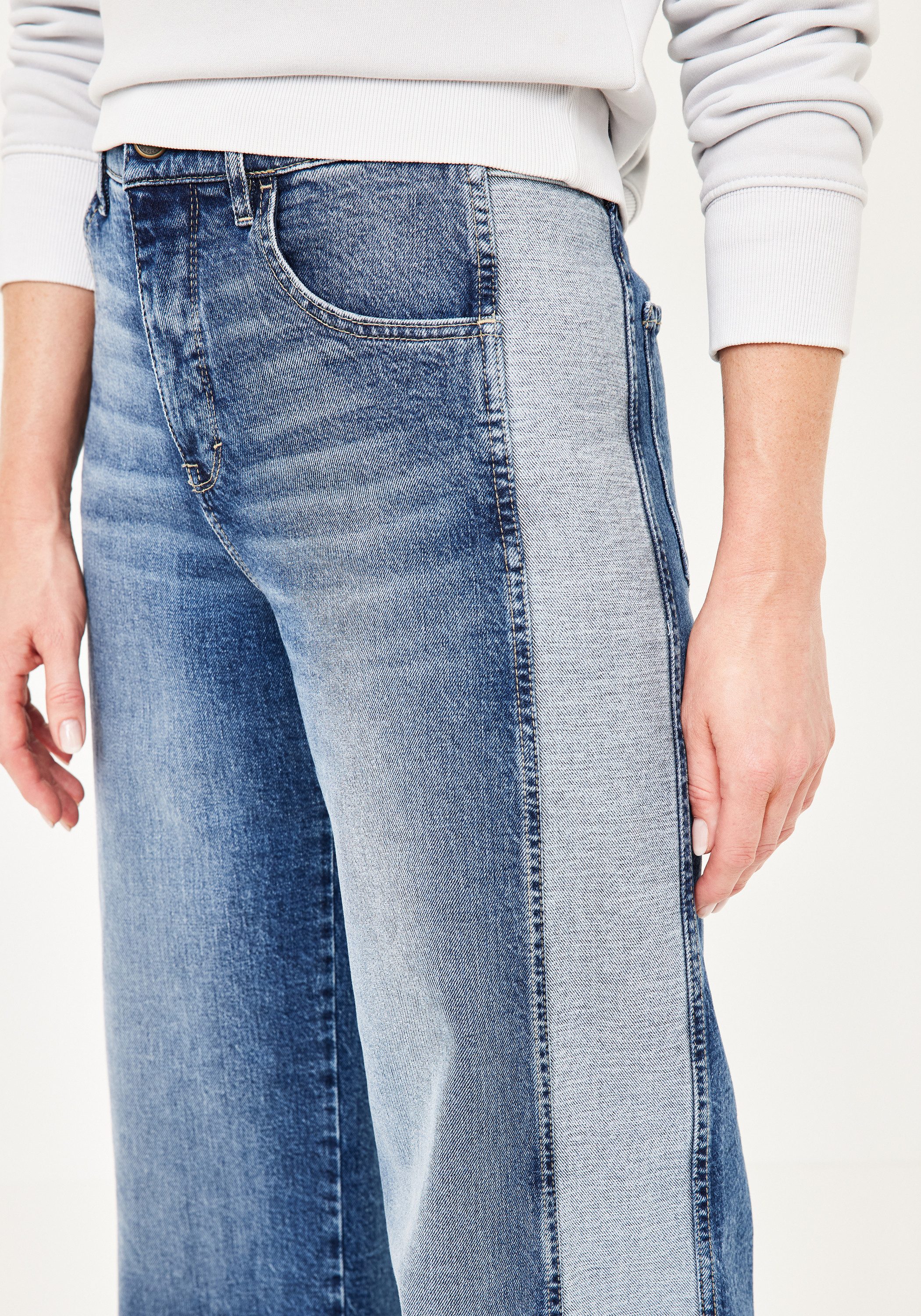 Paddock's Relax-fit-Jeans MARLENE Relaxed Fit Damenjeans mit seitlichem Denim Einsatz