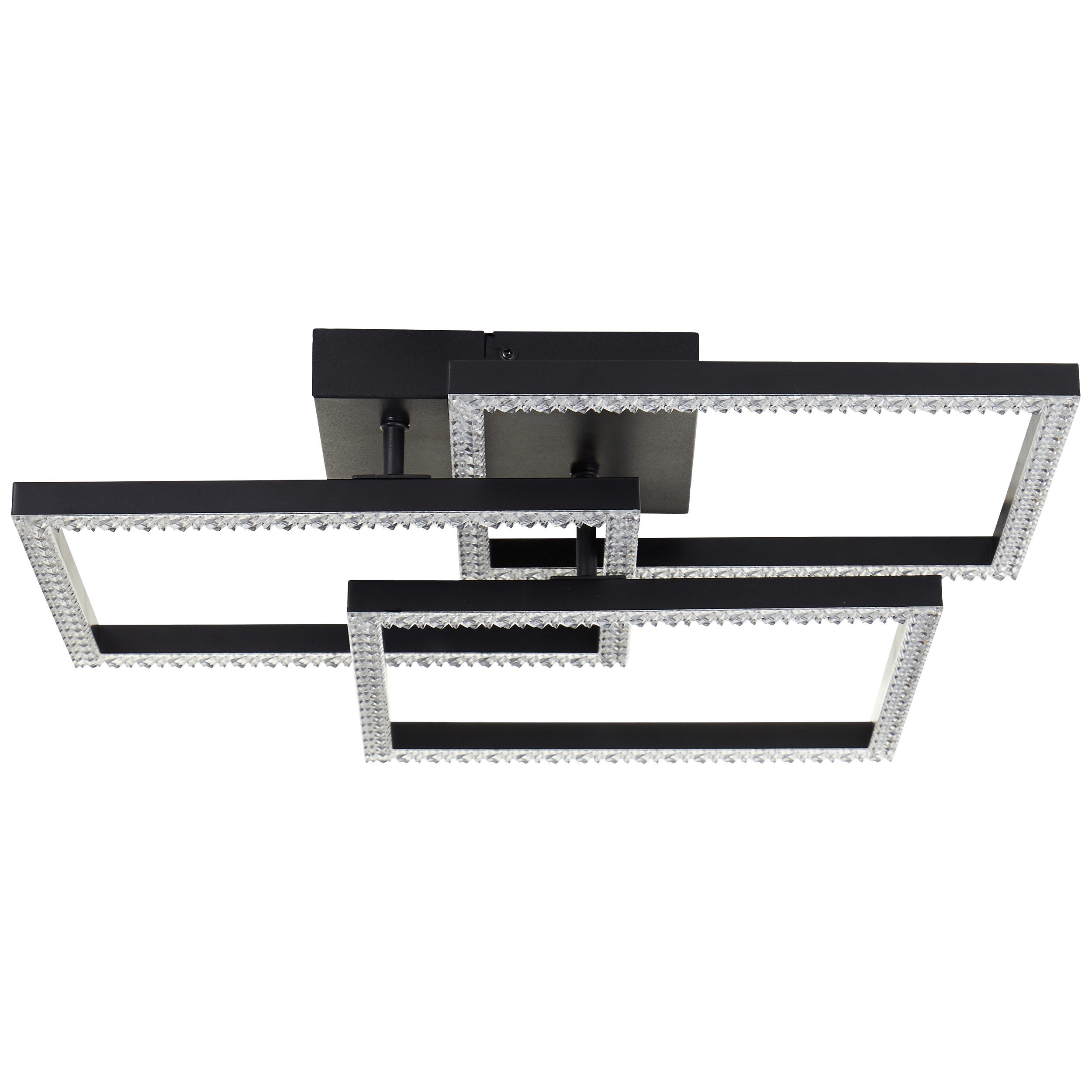 Brilliant LED Deckenleuchte Ranni, LED fest integriert, Neutralweiß, 47 x 47, 3900 lm, 4000 K, Kristalloptik, schwenkbar, schwarz