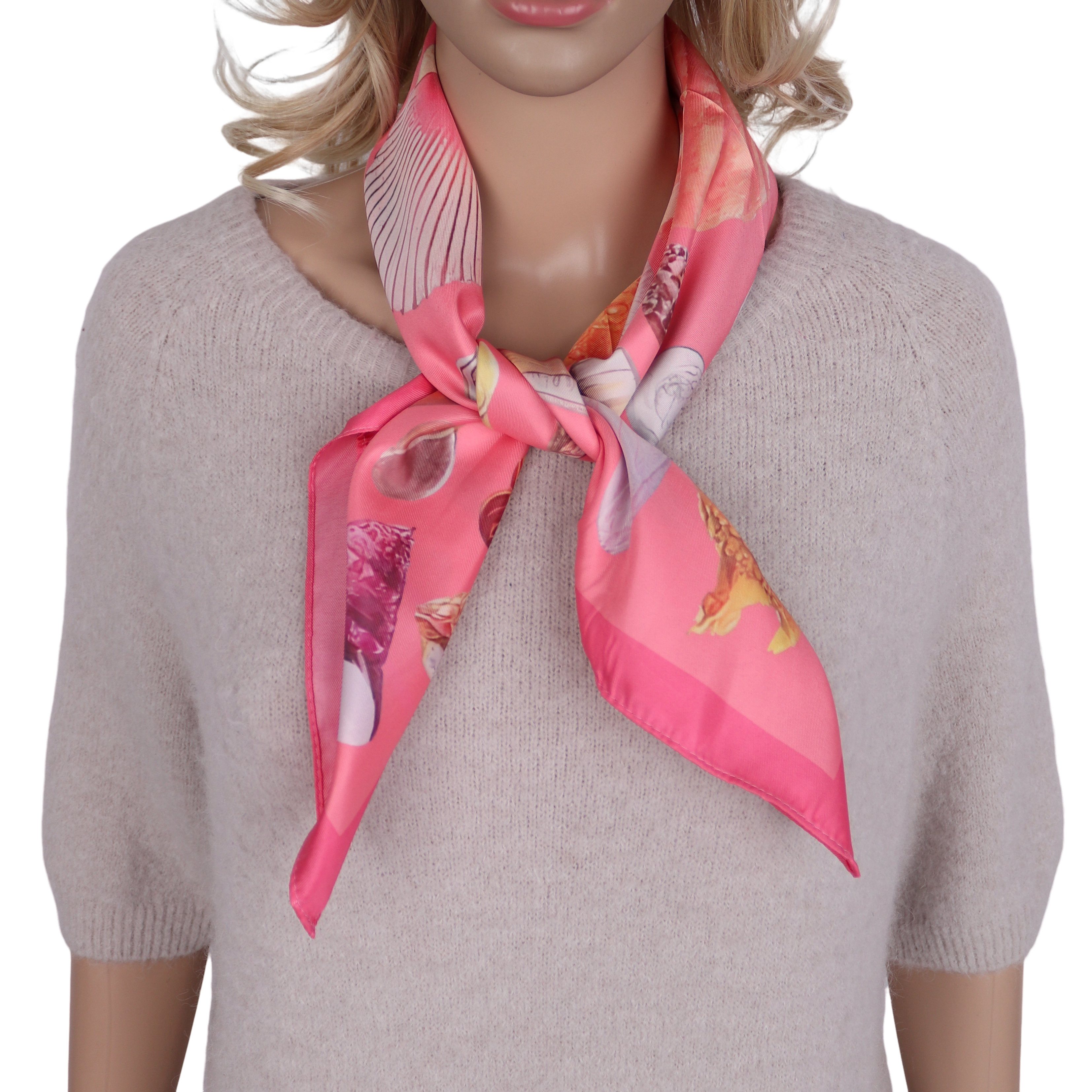 MIRROSI Nickituch Vierecktuch ca. 70x70cm wunderschöne Mustern, Damen Halstuch ideal für Frühling, Sommer oder Herbst