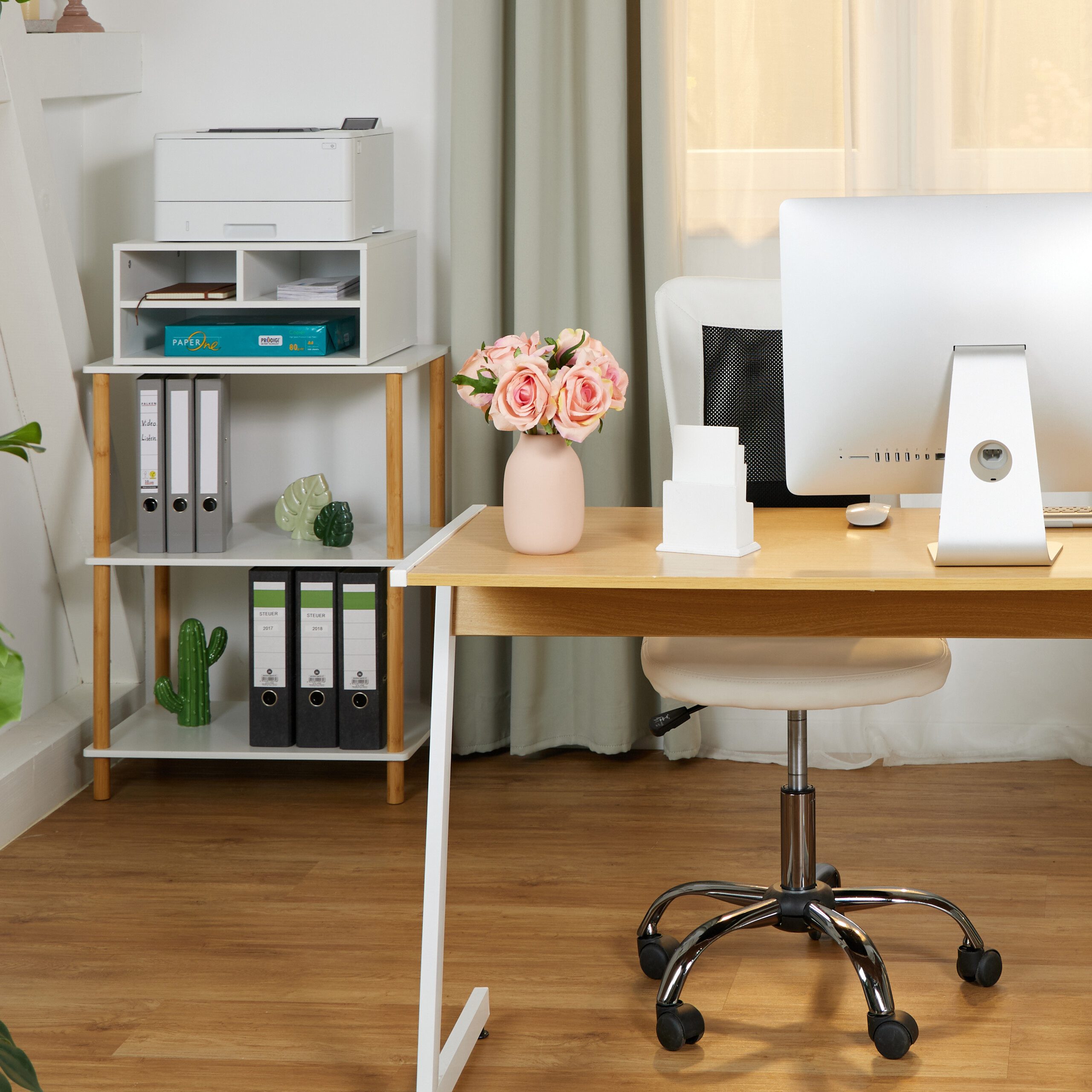 relaxdays Druckertisch Druckerständer für den Schreibtisch