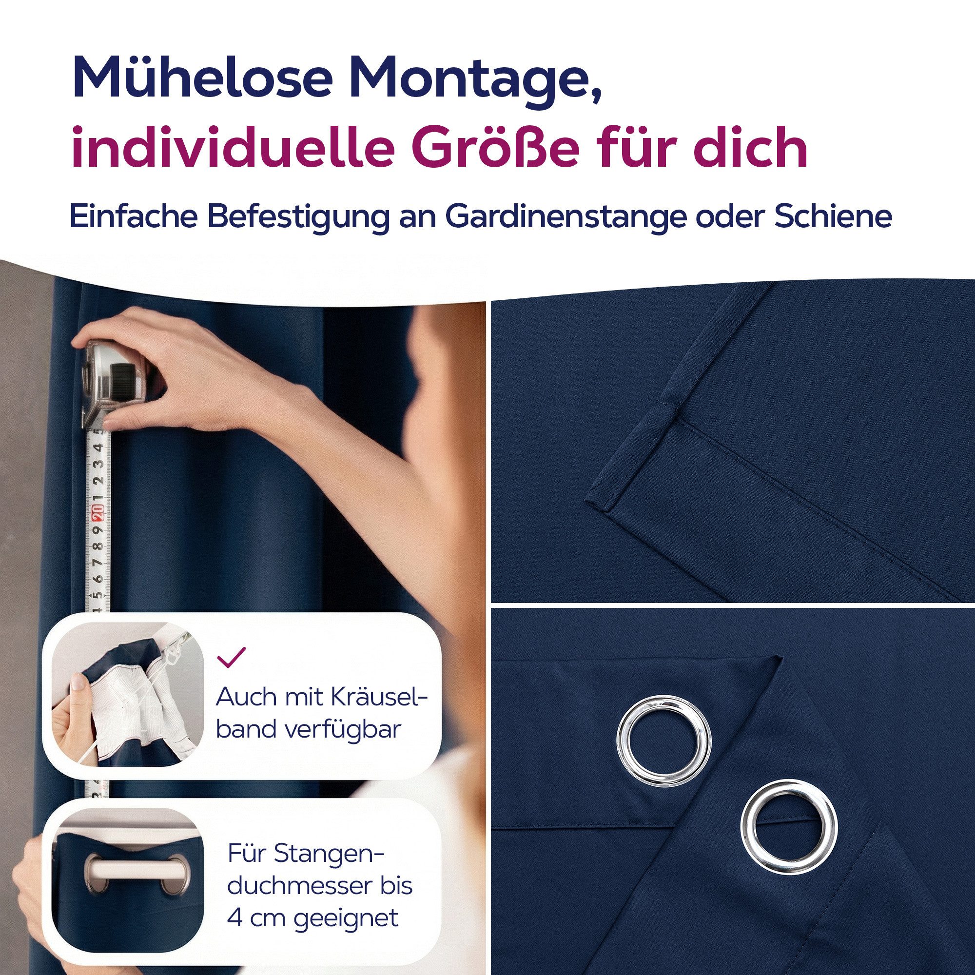 Beautex Verdunkelungsvorhang mit Ösen Vorhang, Gardine blickdicht abdunkelnd (1 St), Ösen, verdunkelnd, Blackout, blickdicht, waschbar, Ösenaufhängung, Farbwahl – Bild 5 von 5