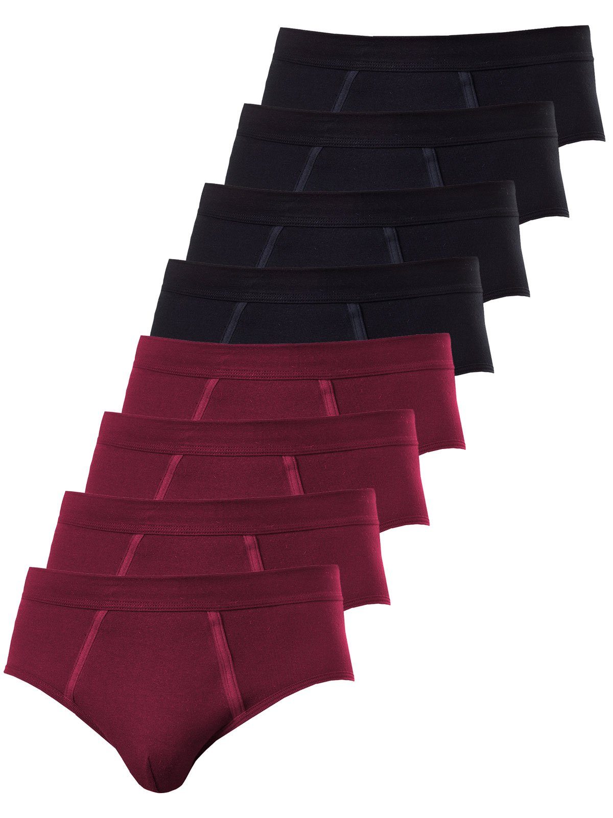 KUMPF Slip 8er Sparpack Herren Slip Bio Cotton (Spar-Set, 8-St) mit eingriff schwarz rubin