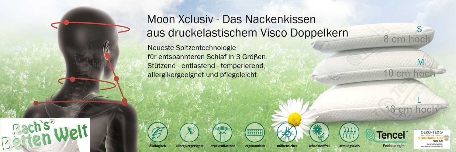 Xclusiv Schaum, Festigkeit Betten Nackenstützkissen Nackenstützkissen mittlere Traumland, Schaum, viskoelastischer Moon Memory