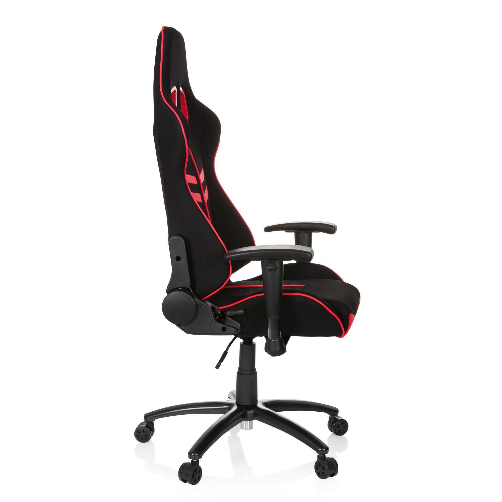 Schwarz/Rot I (1 Drehstuhl Bürostuhl St), LEAGUE hjh Gaming OFFICE Gamingstuhl ergonomisch PRO Stoff