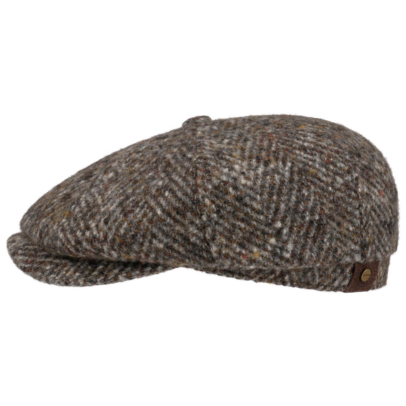 Stetson Flat Cap Hatteras Virgin Wool Herringbone aus Schurwolle