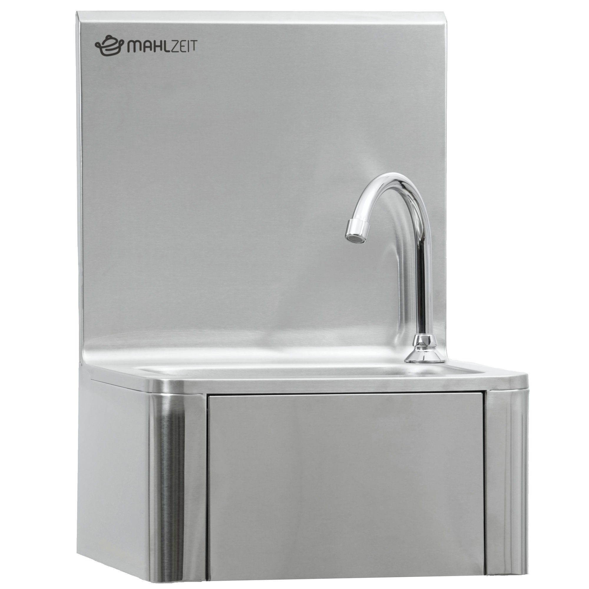 Mahlzeit Waschbecken Edelstahl Handwaschbecken mit Kniebetätigung und Seife günstig online kaufen