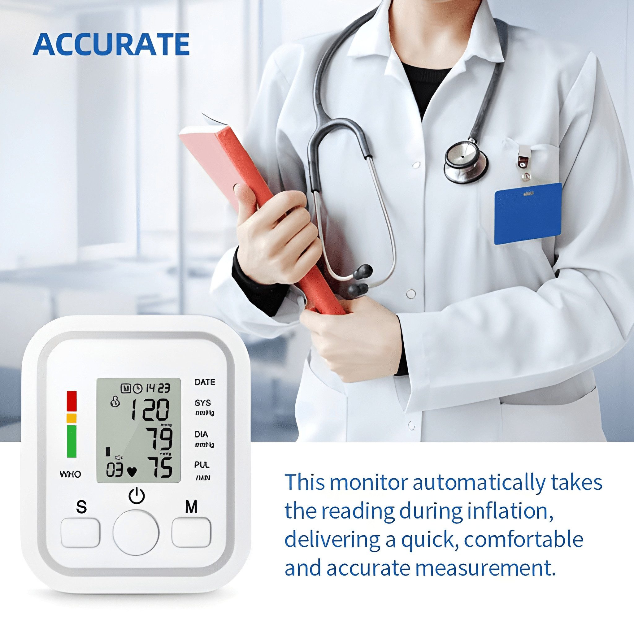 Athlix Blutdruckmessgerät 3 in 1 Blutdruckmessgerät Set, Pulsoximeter, Infrarot-Thermometer, 3er Set: Blutdruckmessgerät, Stirnthermometer, Pulsoximeter