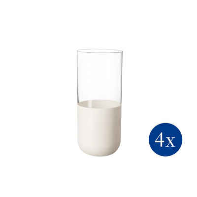 Villeroy & Boch Longdrinkglas Manufacture Rock blanc Longdrink-Glas, Set 4tlg., Glas