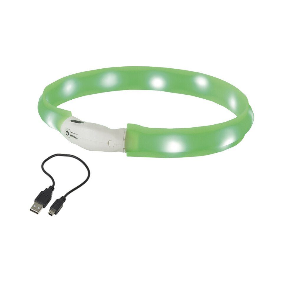 Nobby Leuchthalsband LED Leuchtband breit Visible grün